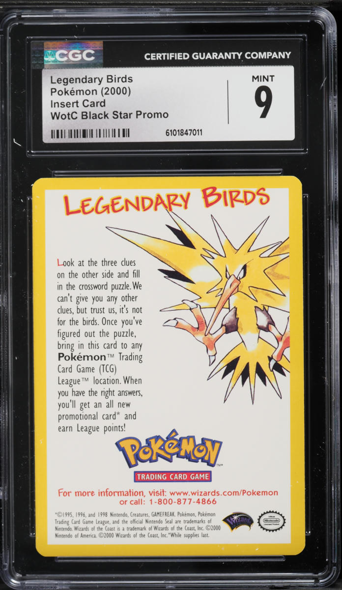 2000 Pokemon Insert Card WotC Promo Legendary Birds CGC 9 MINT on Fanatics  Collect