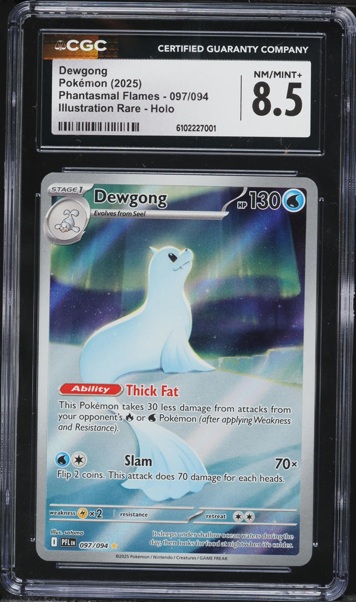 2025 Pokemon Mega Phantasmal Flames IR Dewgong #97 CGC 8.5 NM-MT+
