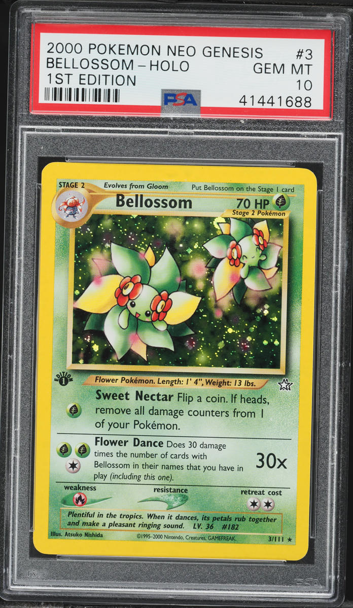 2000 Pokemon Neo Genesis 1st Edition Holo Bellossom #3 PSA 10 GEM MINT