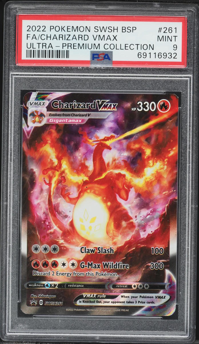 2022 Pokemon Sword & Shield Promo Ultra Premium Alt Art Charizard VMAX #SWSH261 PSA 9 MINT