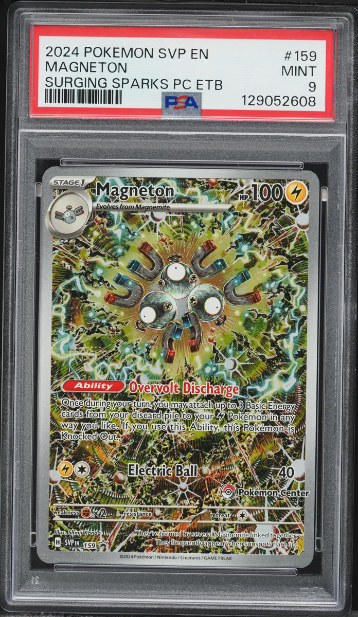 2024 Pokemon Scarlet & Violet Black Star Promo Surging Sparks ETB Magneton #159 PSA 9 MINT