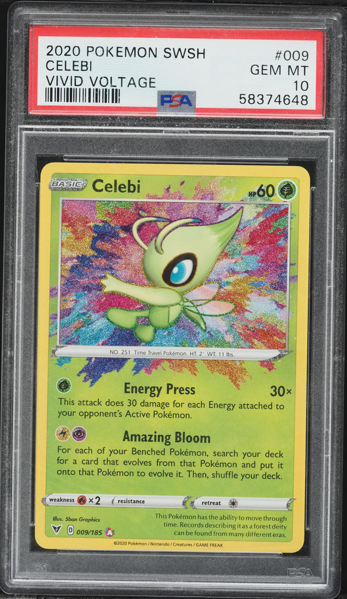 2020 Pokemon Sword & Shield Vivid Voltage Amazing Rare Celebi #9 PSA 10 GEM MINT