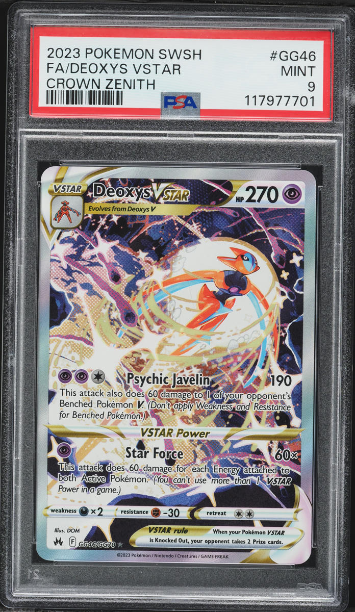 2023 Pokemon Sword & Shield Crown Zenith Alt Art Deoxys VSTAR #GG46 PSA 9 MINT