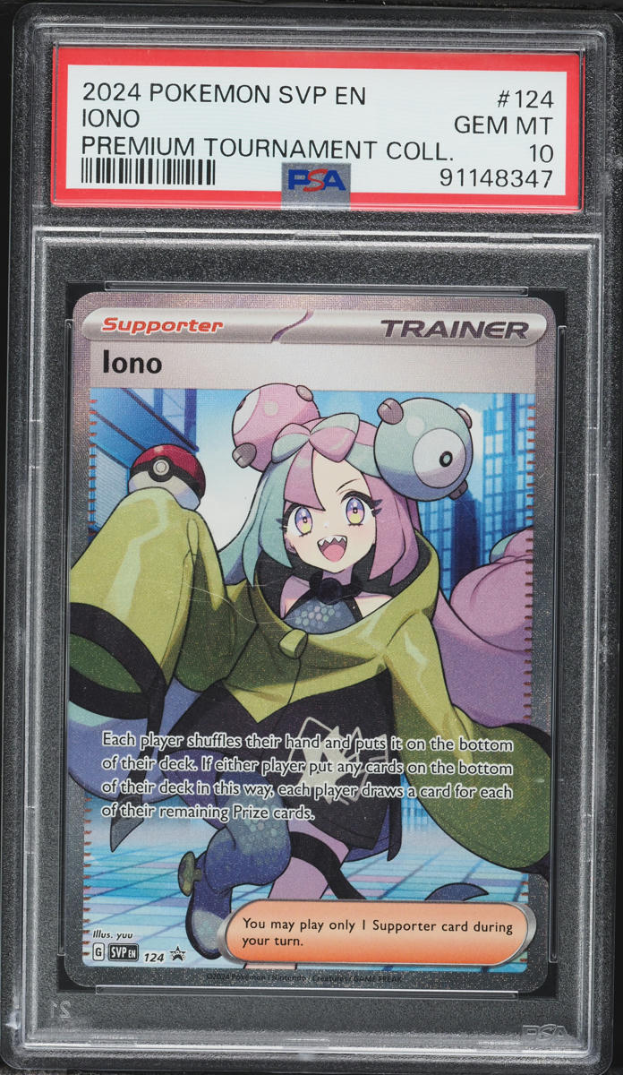 2024 Pokemon Scarlet & Violet Promo Premium Tournament Full Art Iono #124 PSA 10 GEM MINT
