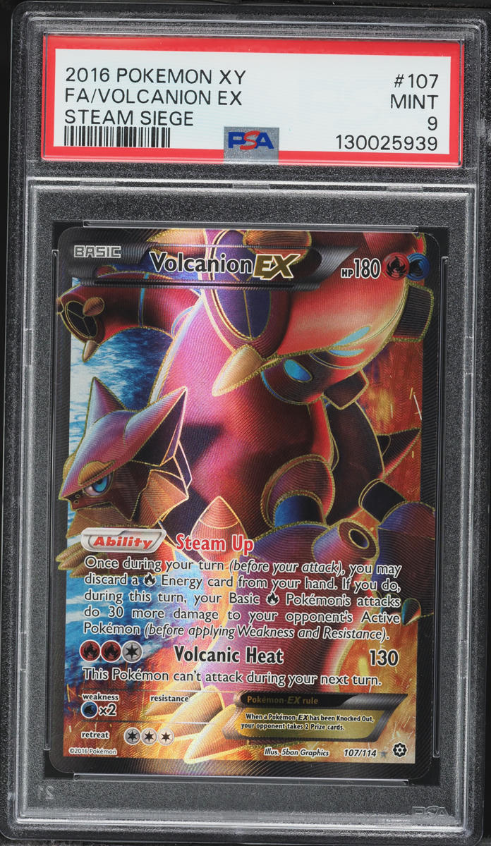 2016 Pokemon XY Steam Siege Full Art Volcanion EX #107 PSA 9 MINT