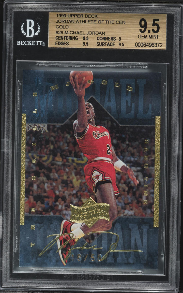 1999 Upper Deck MJ Athlete Of The Century Gold Michael Jordan /50 #28 BGS 9.5 GEM MINT