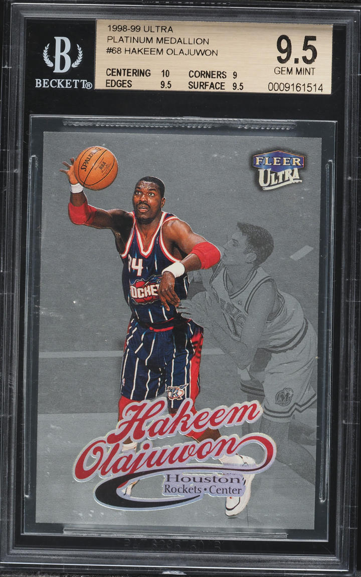 1998 Ultra Platinum Medallion Hakeem Olajuwon /99 #68 BGS 9.5 GEM MINT