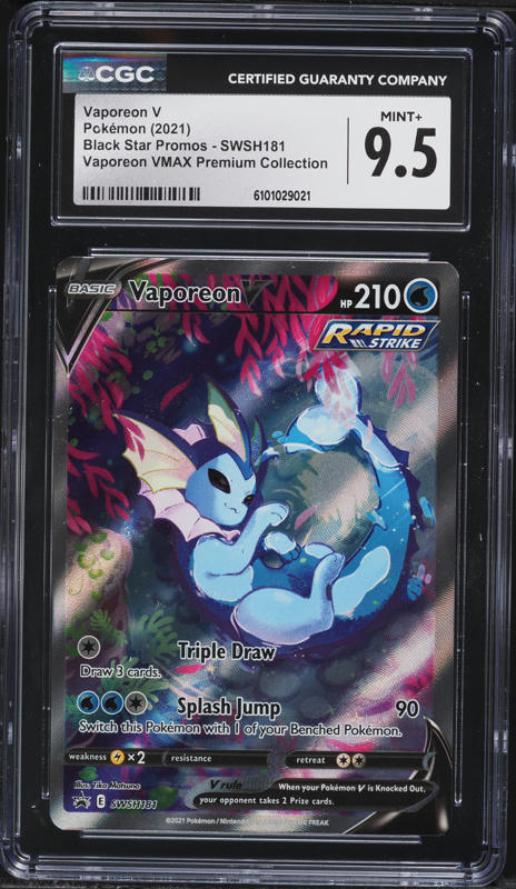 2021 Pokemon Japanese SWSH VMAX Climax Full Art Vaporeon #189 CGC