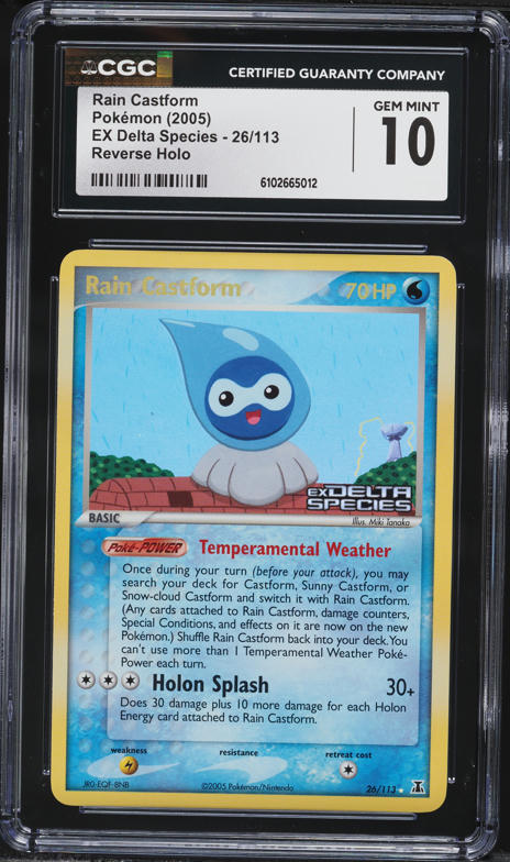 2005 Pokemon EX Delta Species Reverse Holo Rain Castform #26 CGC 10 GEM MINT