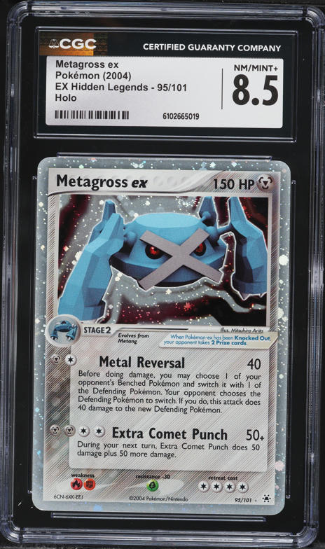 2004 Pokemon EX Hidden Legends Holo Metagross ex #95 CGC 8.5 NM-MT+
