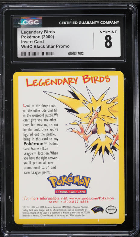 2000 Pokemon Insert Card WotC Promo Legendary Birds CGC 8 NM-MT on Fanatics  Collect