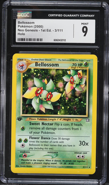 2000 Pokemon Neo Genesis 1st Edition Holo Bellossom #3 CGC 9 MINT