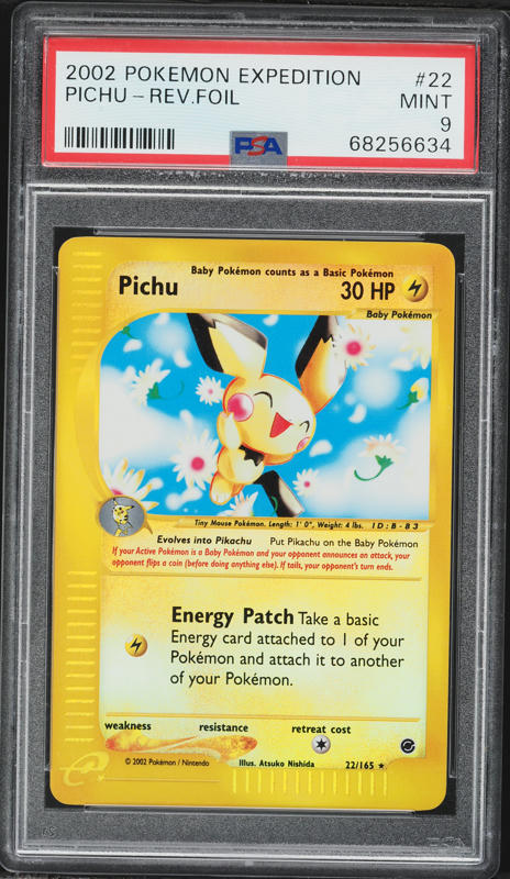 2002 Pokemon Expedition E-Reader Demo Glossy Pichu #58 PSA 8 NM-MT