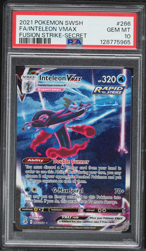 2021 Pokemon Sword & Shield Fusion Strike SEC Inteleon VMAX #266 PSA 10 GEM MINT