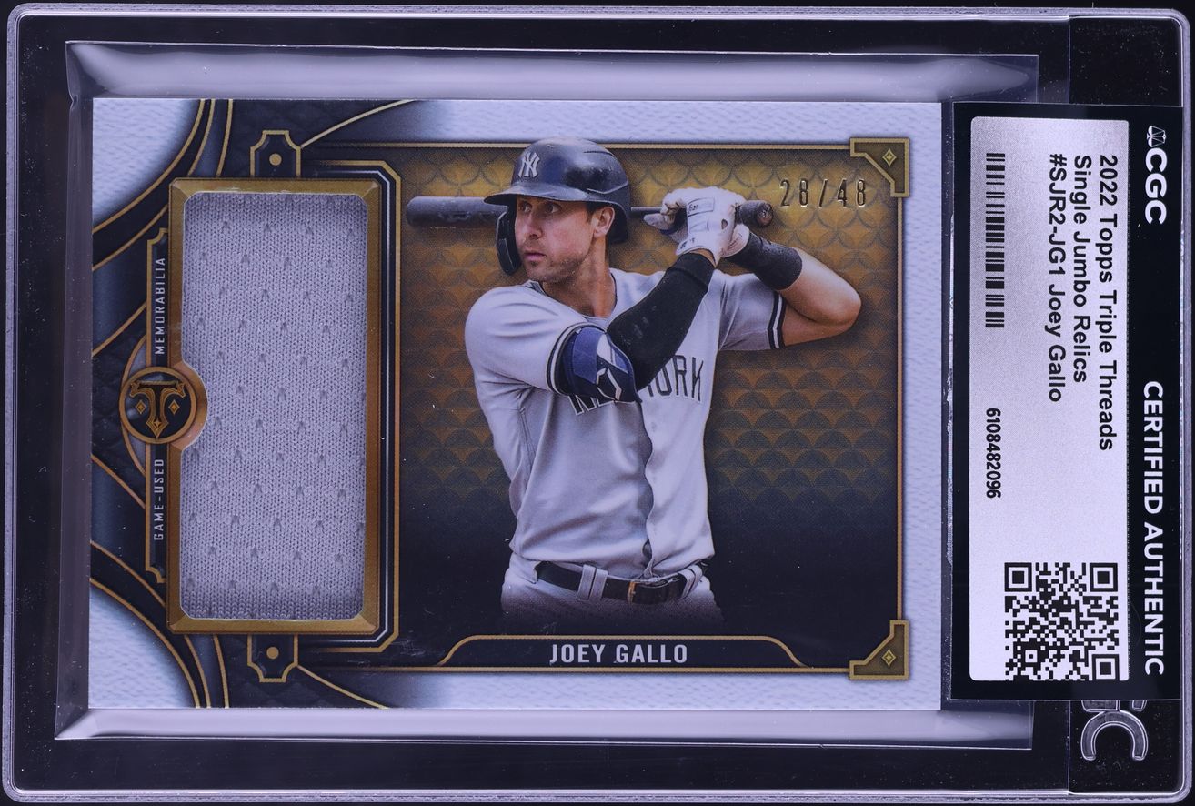 2022 Topps Triple Threads Single Jumbo Relics Joey Gallo PATCH /48 #SJR2-JG1 CGC AUTH