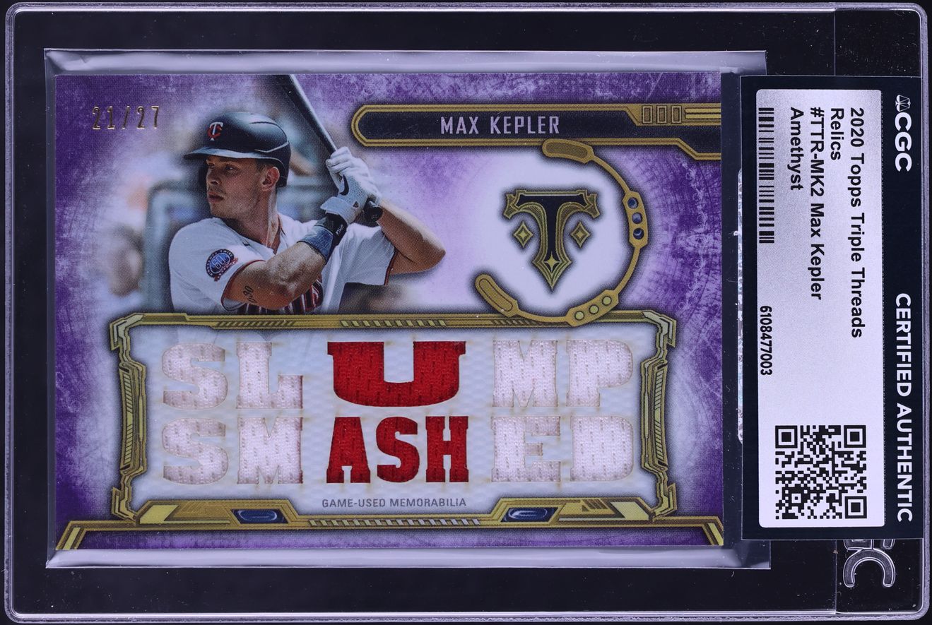 2020 Topps Triple Threads Relics Amethyst Max Kepler PATCH /27 #TTR-MK2 CGC AUTH