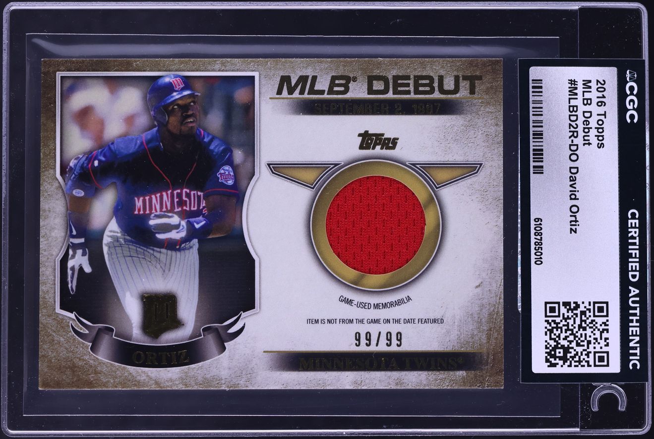 2016 Topps Mlb Debut David Ortiz PATCH /99 #MLBD2R-DO CGC AUTH