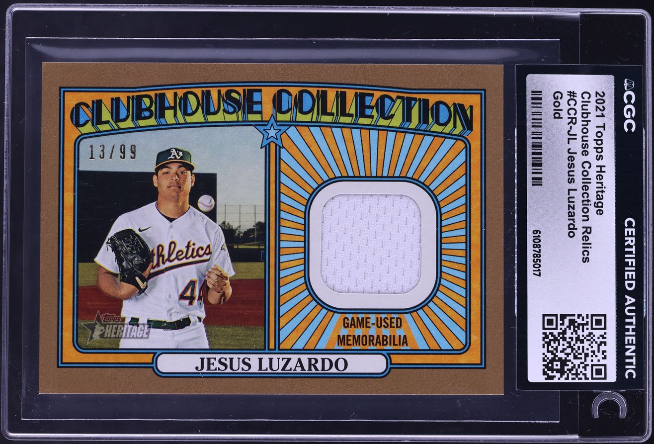 2021 Topps Heritage Clubhouse Collection Relics Gold Jesus Luzardo PATCH /99 #CCR-JL CGC AUTH