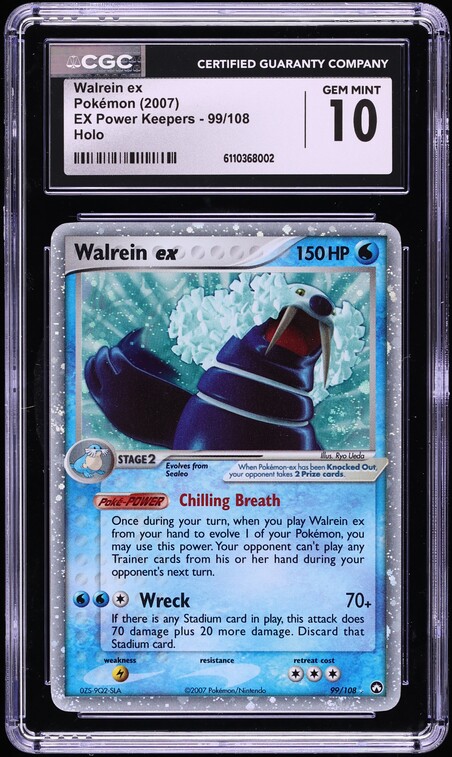 2007 Pokemon EX Power Keepers Holo Walrein ex #99 CGC 10 GEM MINT