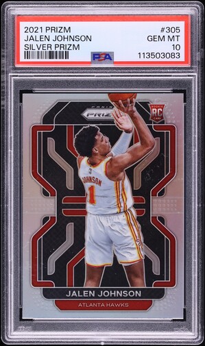 2021 Panini Prizm Silver Jalen Johnson ROOKIE #305 PSA 10 GEM MINT