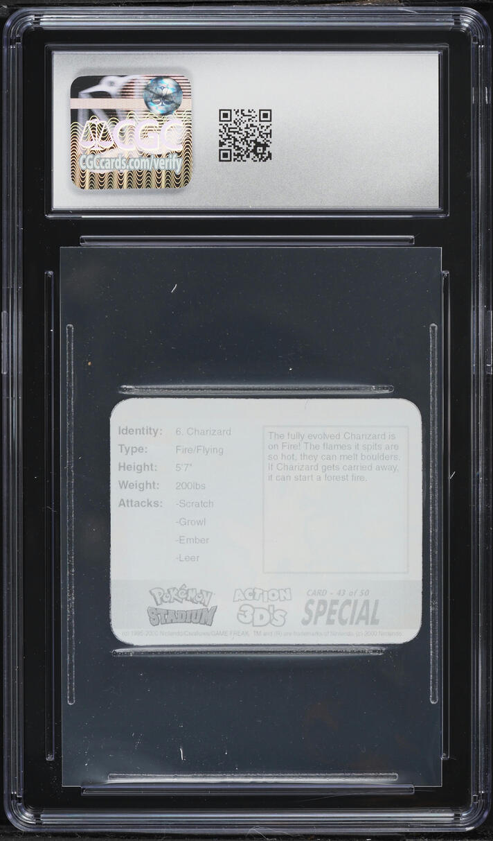 2000 Pokemon Stadium Action 3Ds Nintendo Charizard #43 CGC 9 MINT
