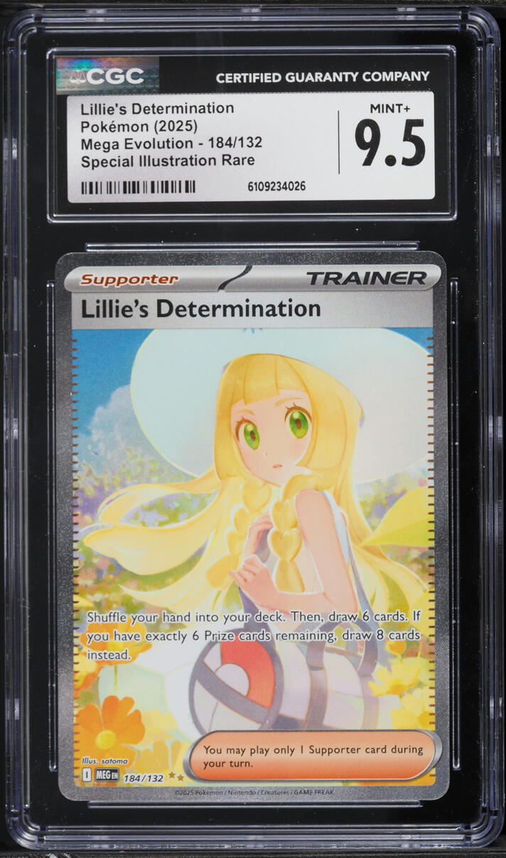 2025 Pokemon Mega Evolution SIR Lillie's Determination #184 CGC 9.5 MINT+