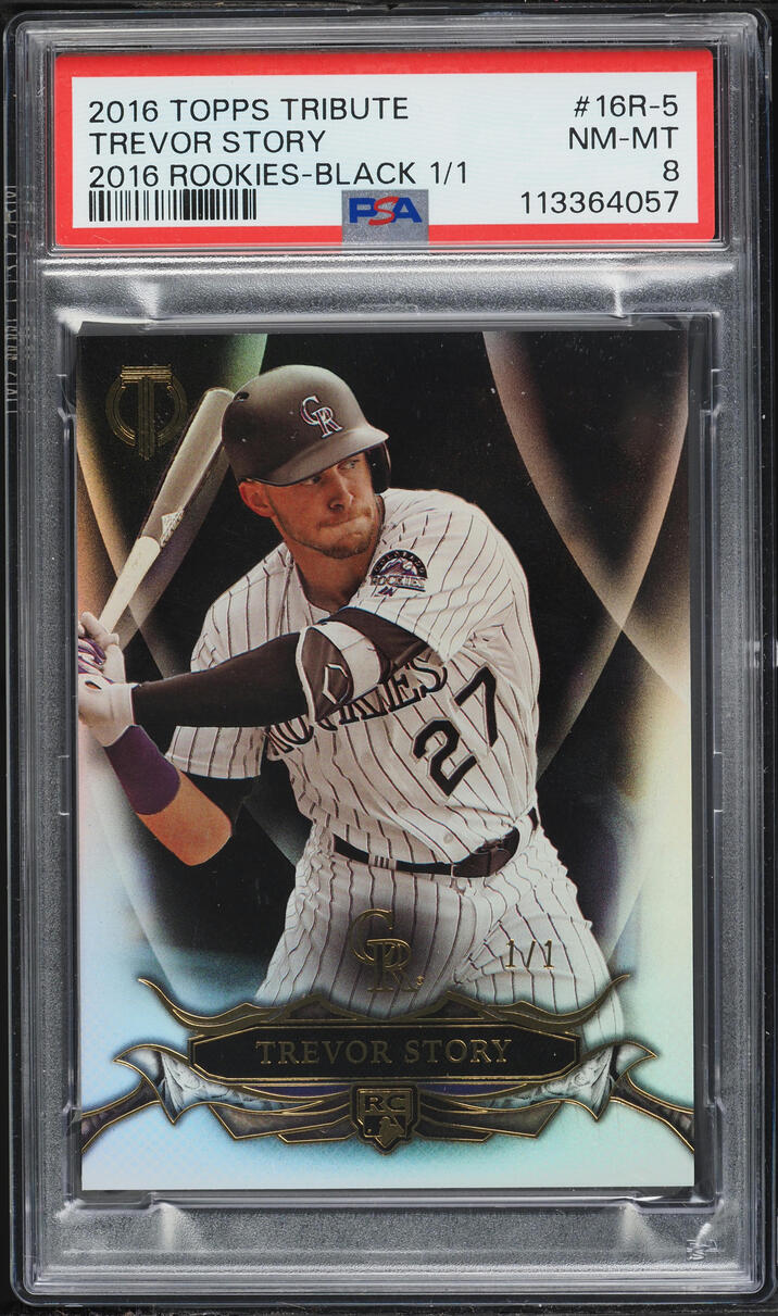 2016 Topps Tribute Black Trevor Story ROOKIE 1/1 #16R-5 PSA 8 NM-MT