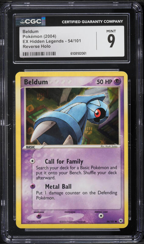 2004 Pokemon EX Hidden Legends Reverse Holo Beldum #54 CGC 9 MINT