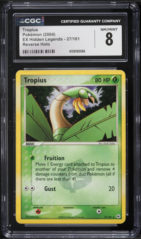 2004 Pokemon EX Hidden Legends Reverse Holo Tropius #27 CGC 8 NM-MT