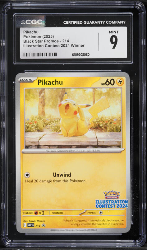 2025 Pokemon Scarlet & Violet Promo Illustration Contest Pikachu #214 CGC 9 MINT