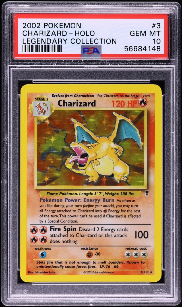 2002 Pokemon Legendary Collection Holo Charizard #3 PSA 10 GEM MINT