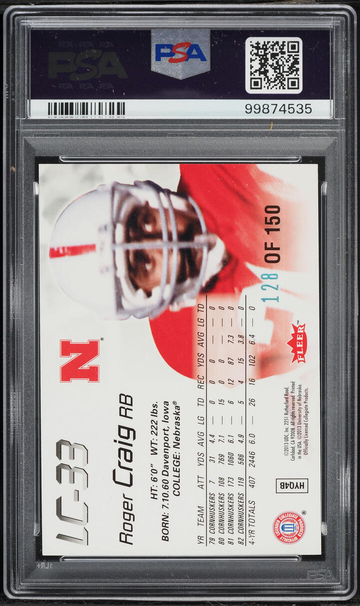 2013 Fleer Retro '99 Flair Showcase Legacy Collection Roger Craig /150 #LC-33 PSA 8 NM-MT