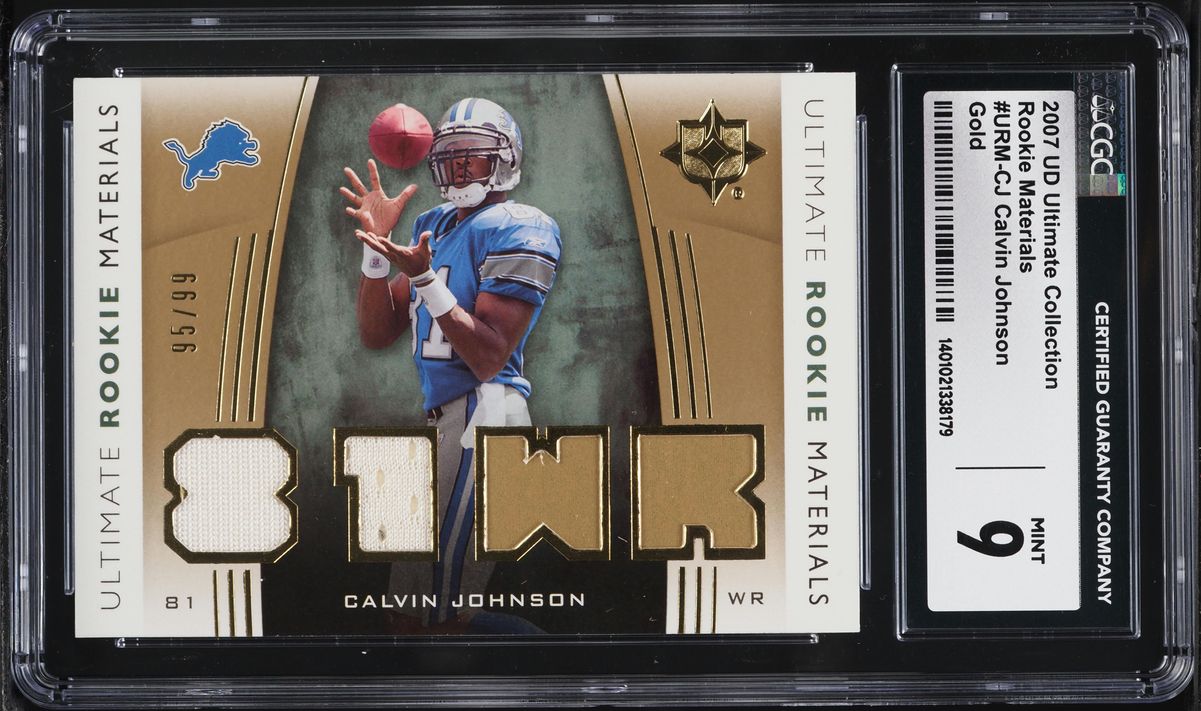 2007 Upper Deck Gold Calvin Johnson ROOKIE PATCH /99 #URM-CJ CGC 9 MINT
