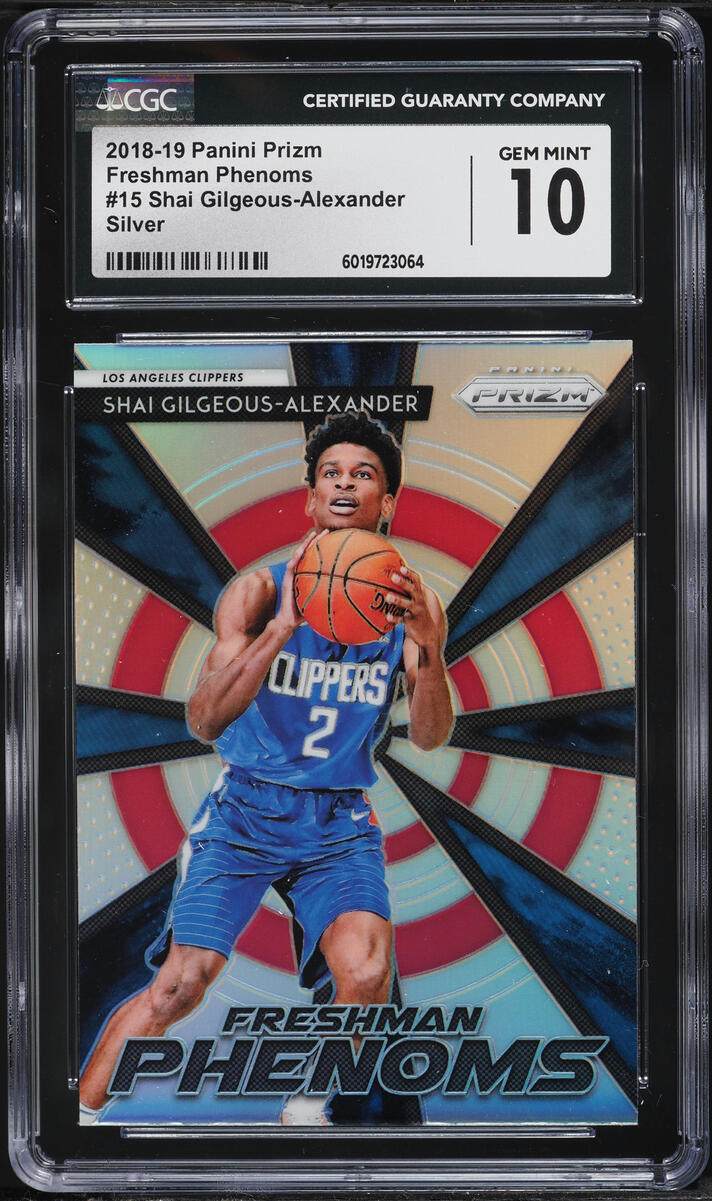 2018 Panini Prizm Freshman Phenoms Silver Shai Gilgeous-Alexander ROOKIE #15 CGC 10 GEM MINT
