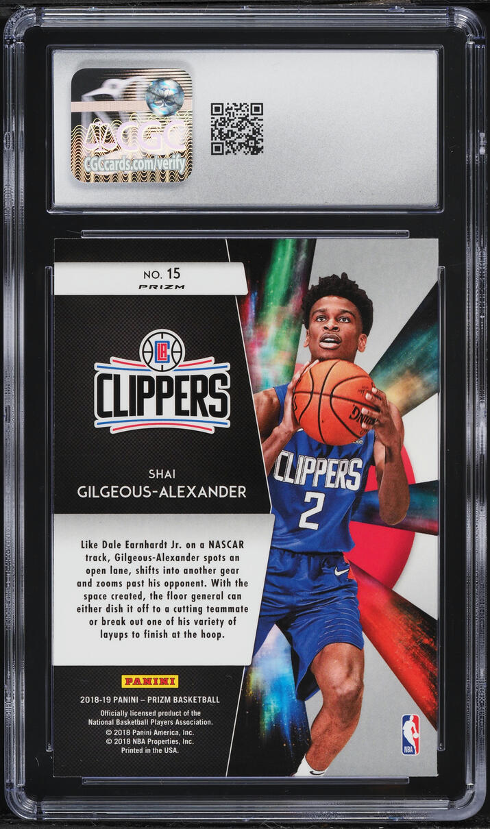 2018 Panini Prizm Freshman Phenoms Silver Shai Gilgeous-Alexander ROOKIE #15 CGC 10 GEM MINT
