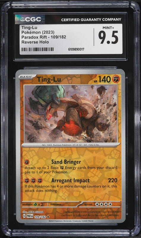 2023 Pokemon Scarlet & Violet Paradox Rift Reverse Holo Ting-Lu #109 CGC 9.5 MINT+