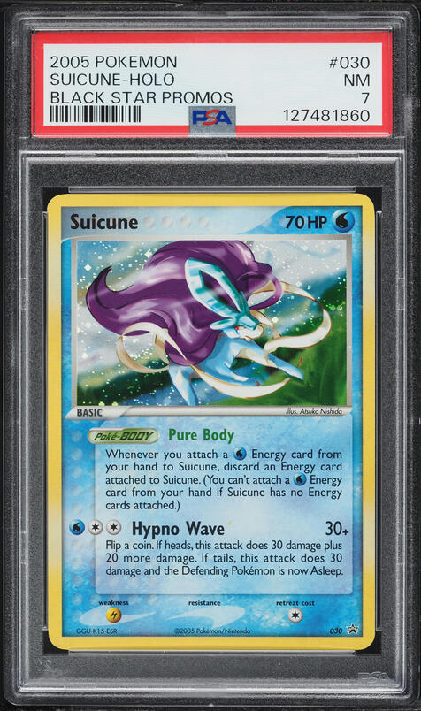 2005 Pokemon Black Star Promo Holo Suicune #30 PSA 7 NRMT