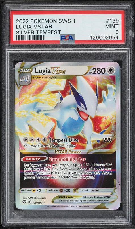2022 Pokemon Sword & Shield Silver Tempest Holo Lugia VSTAR #139 PSA 9 MINT