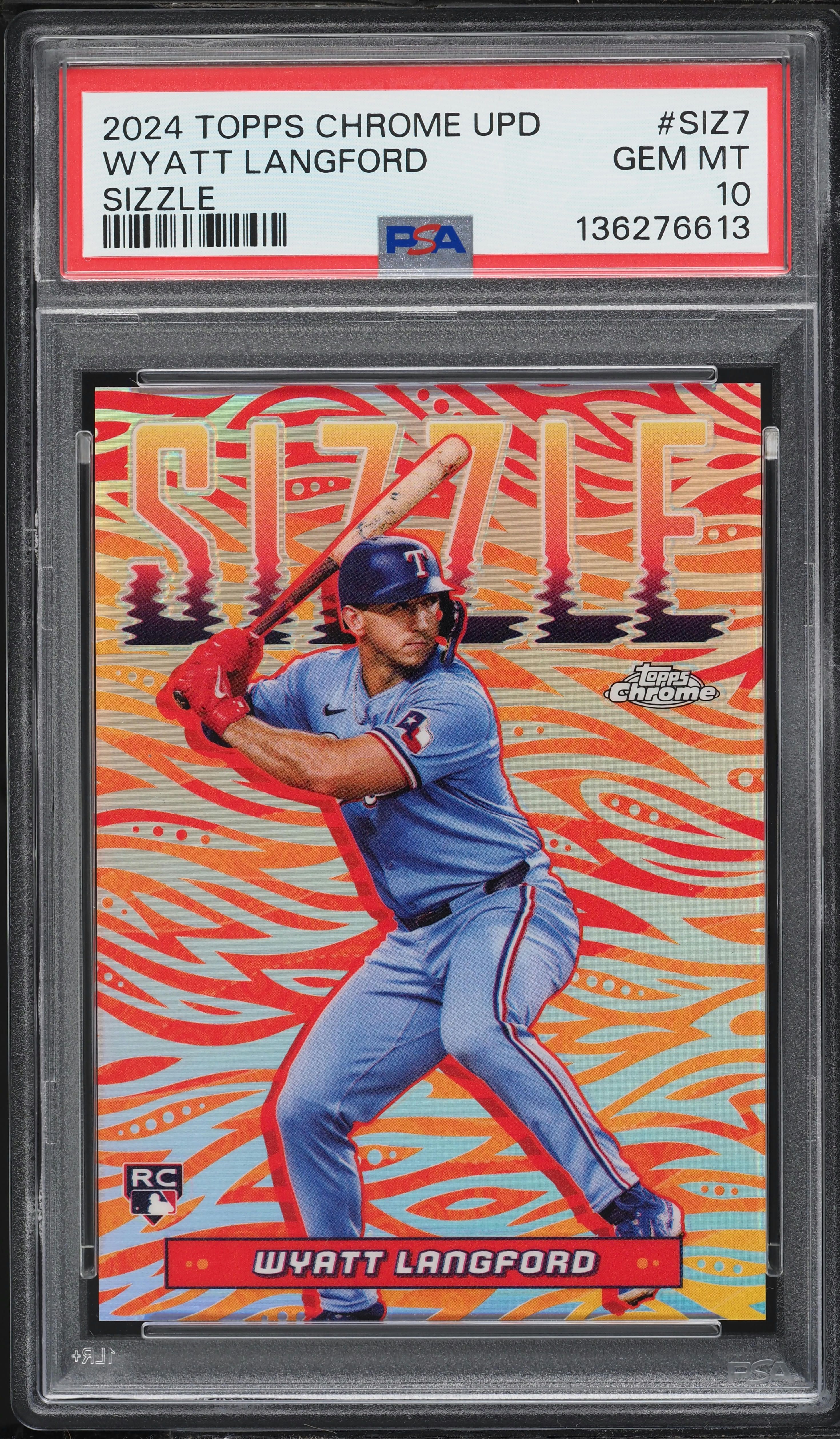 2024 Topps Chrome Update Sizzle Wyatt Langford ROOKIE #SIZ7 PSA 10