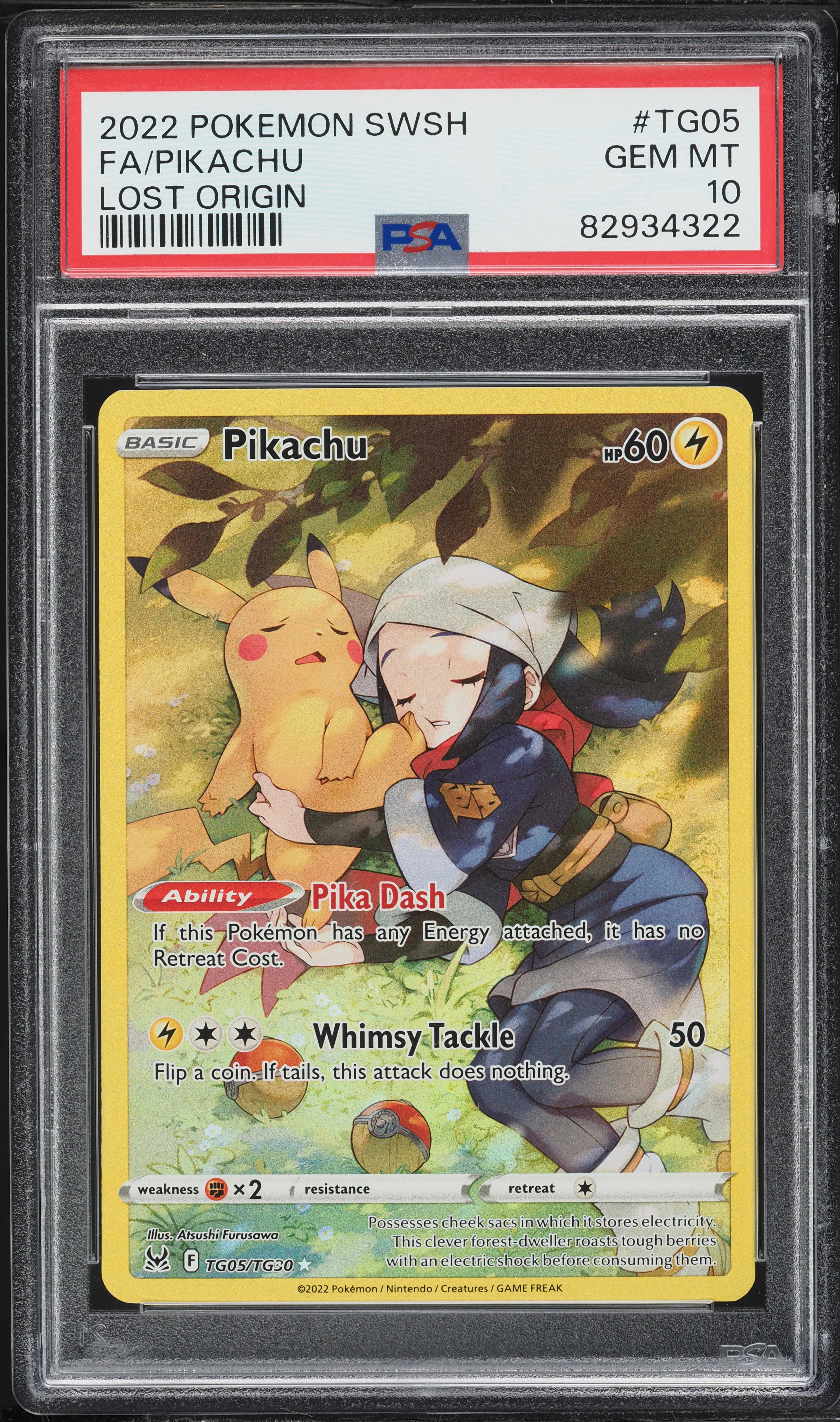 2022 Pokemon Sword & Shield Lost Origin CHR Pikachu #TG05 PSA 10