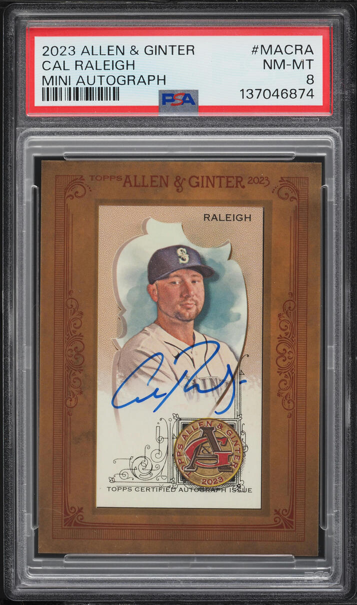 Cal Raleigh #MA-CRA 2023 Topps Allen & Ginter X Baseball Framed Mini Autographs