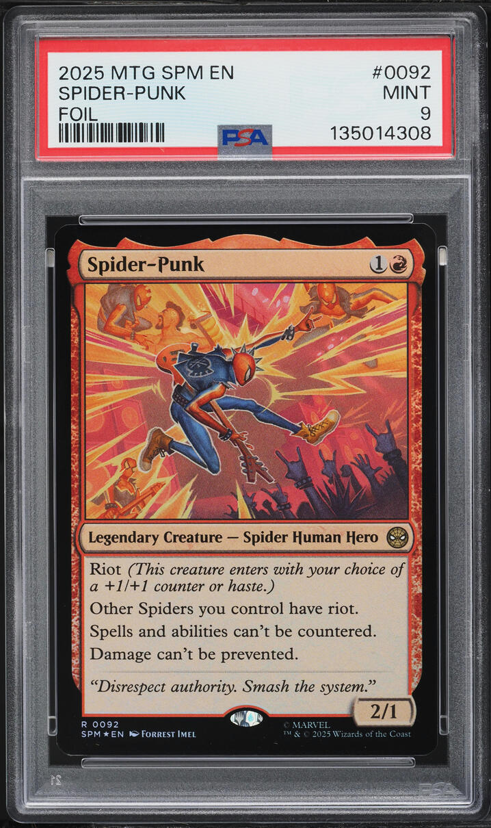 2025 Magic The Gathering MTG Marvel's Spider-Man Foil Spider-Punk #0092 PSA 9 MINT on Fanatics Collect 2025 Magic The Gathering MTG Marvel's Spider-Man Foil Spider-Punk #0092 PSA 9 MINT on Fanatics Collect