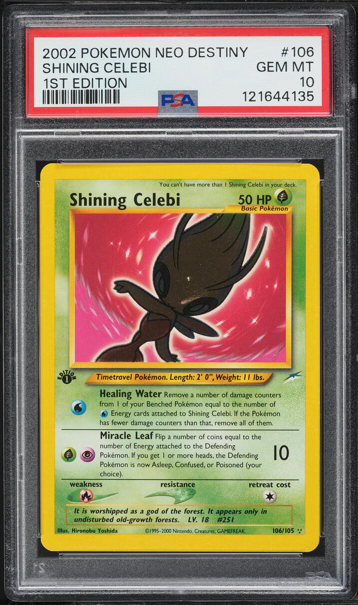 2002 Pokemon Neo Destiny 1st Edition Shining Celebi #106 PSA 10 GEM MINT