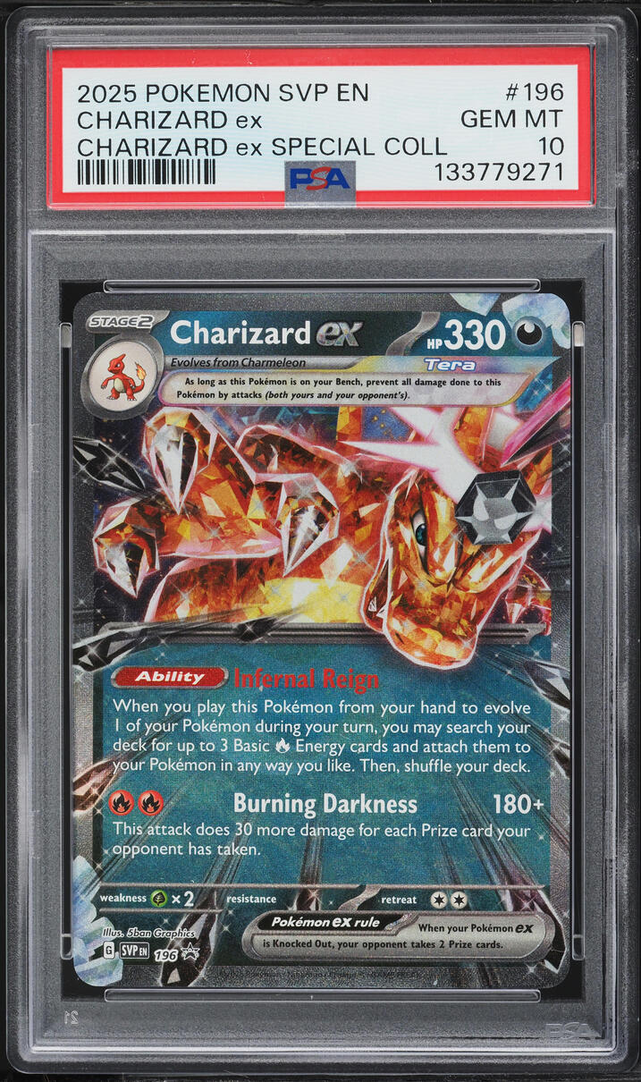 2025 Pokemon Scarlet & Violet Promo Special Collection Holo Charizard ex #196 PSA 10 GEM MINT