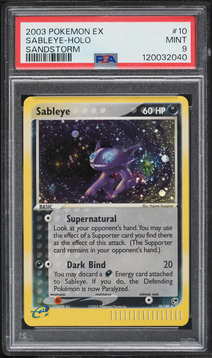 2003 Pokemon EX Sandstorm Holo Sableye #10 PSA 9 MINT