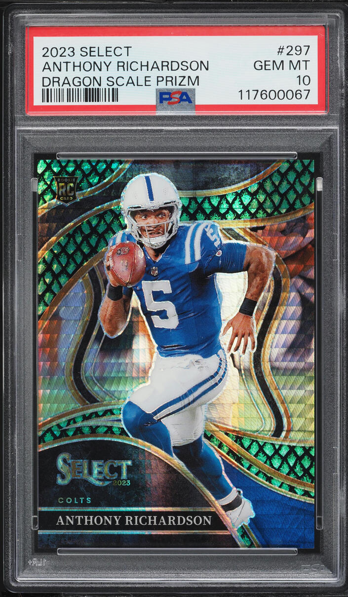 2023 Select Club Level Dragon Scale Prizm Anthony Richardson ROOKIE /70 #297 PSA 10 GEM MINT