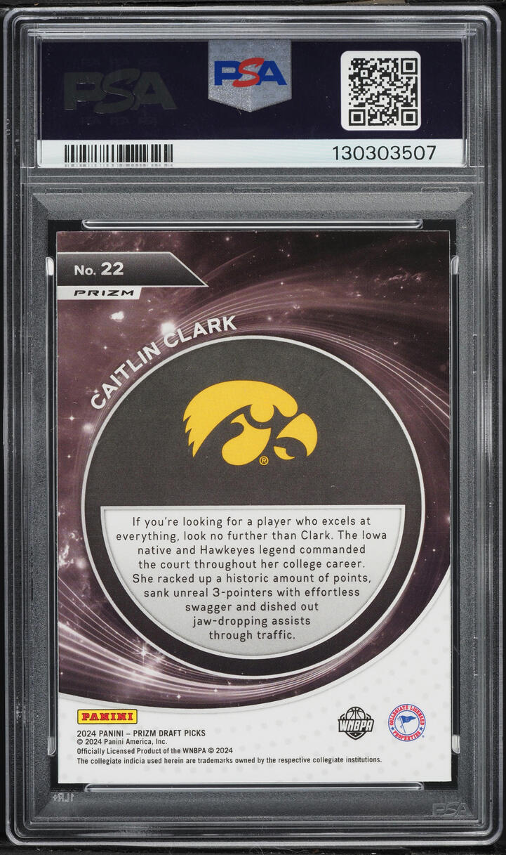 2024 Panini Prizm Draft Picks Student Orientation Silver Caitlin Clark ROOKIE #22 PSA 10 GEM