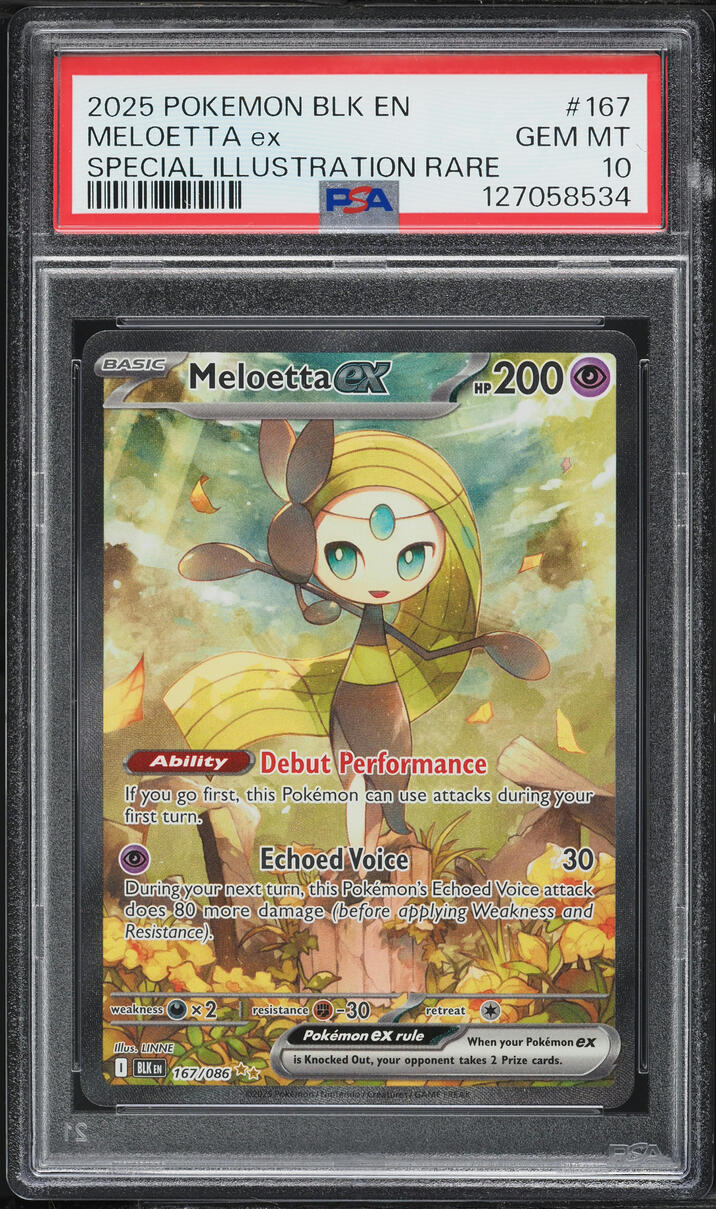 2025 Pokemon Scarlet & Violet Black Bolt SIR Meloetta Ex #167 PSA 10 GEM MINT