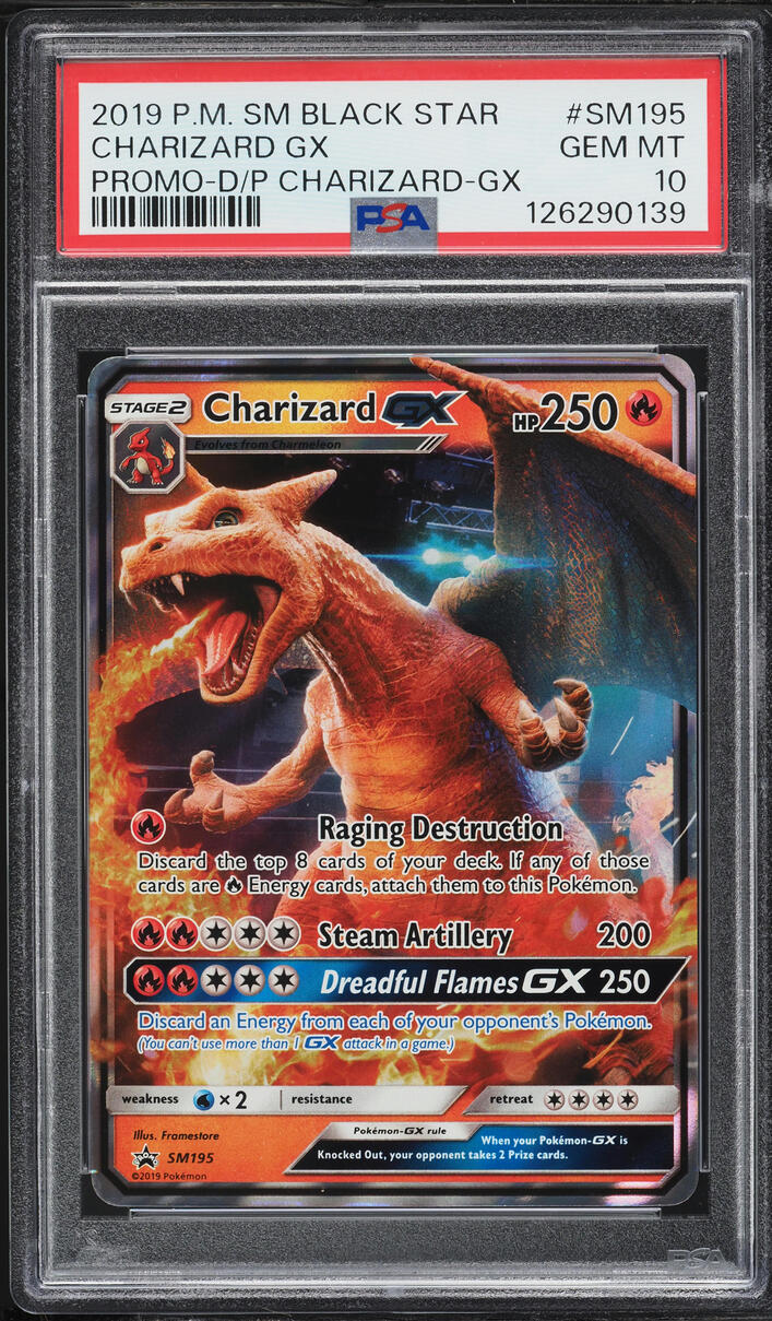 2019 Pokemon Sun & Moon Black Star Promo Detective Pikachu Charizard GX #SM195 PSA 10 GEM MINT