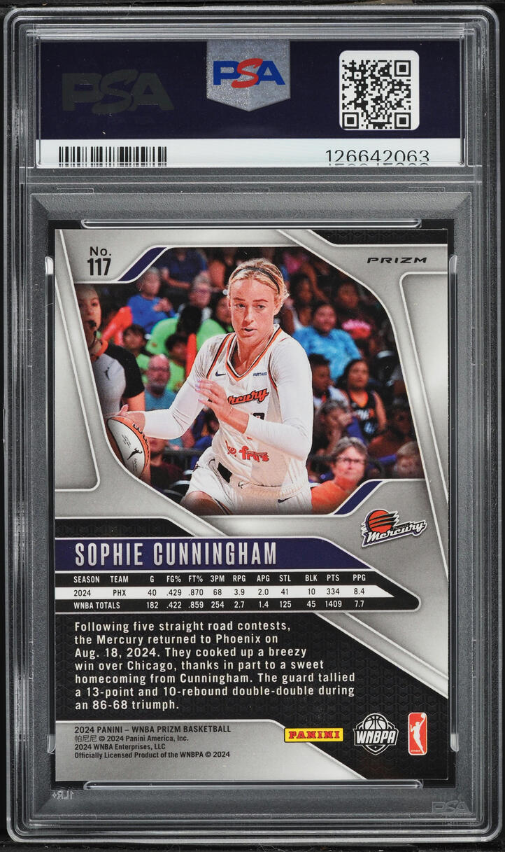2024 Panini Prizm WNBA Ice Sophie Cunningham #117 PSA 10 GEM MINT